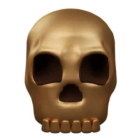 Gold Skull 3D Icon