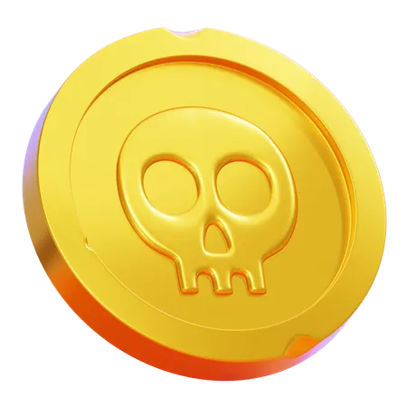 Gold Skull Coin  3D Icon