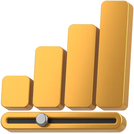 Gold slider  3D Icon