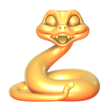 Gold Snake  3D Icon