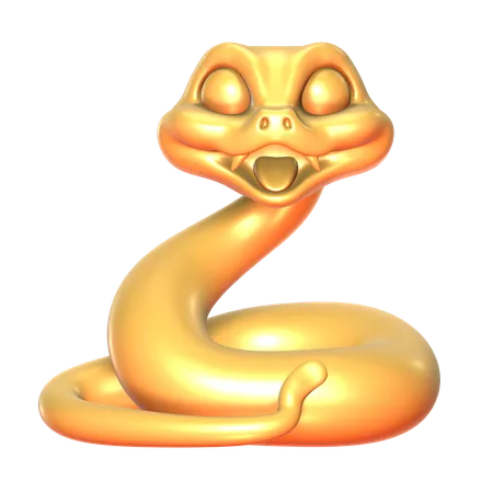 Gold Snake  3D Icon