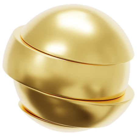 Gold Split Orb  3D Icon