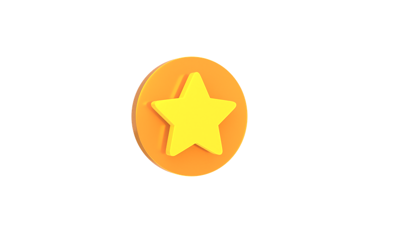 Gold Star  3D Illustration