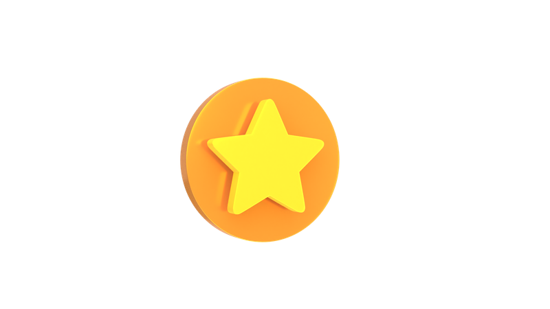 Gold Star 3D Illustration
