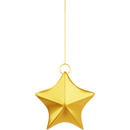 Gold Star Decoration Element  3D Icon