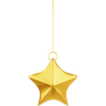 3d gold star decoration element