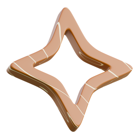 Gold Star Shaped Badge  3D Icon