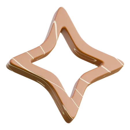 Gold Star Shaped Badge  3D Icon