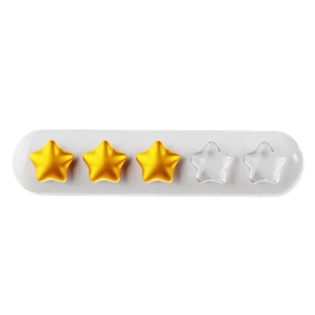 Gold Three Star Rating  3D Icon