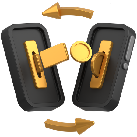 Gold to coin change mobile  3D Icon