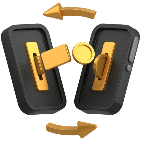 Gold to coin change mobile  3D Icon