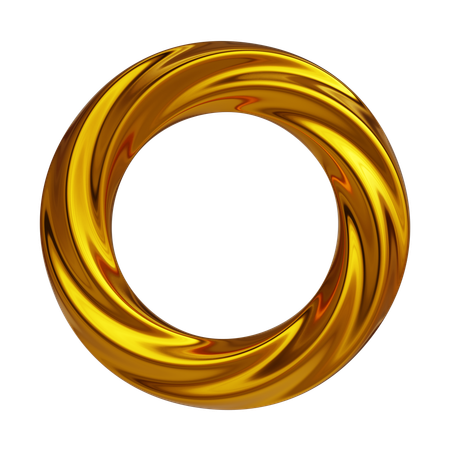 Gold Torus Abstract  3D Icon