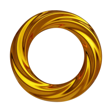 Gold Torus Abstract  3D Icon