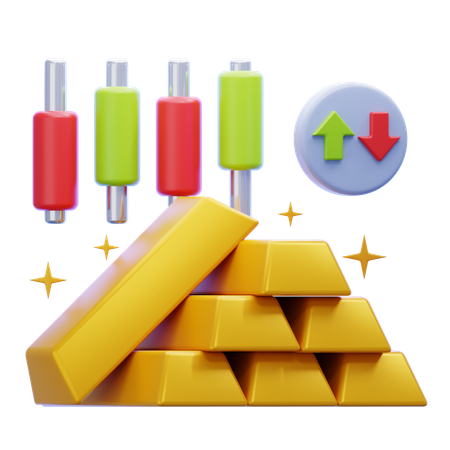 Gold Trading  3D Icon