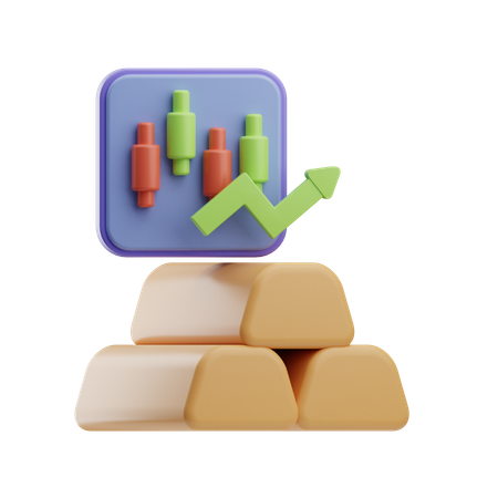 Gold Trading  3D Icon