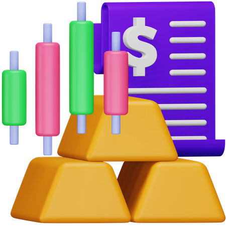 Gold Trading  3D Icon