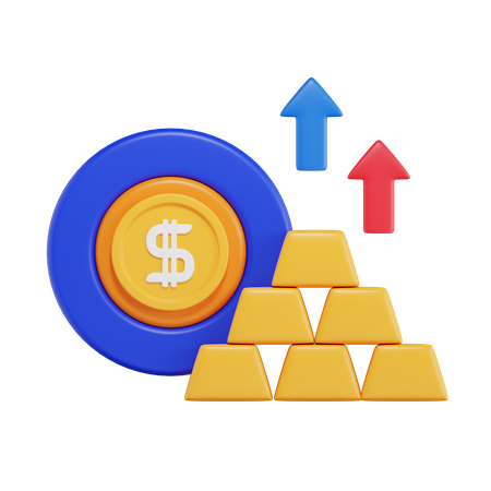 Gold Trading  3D Icon