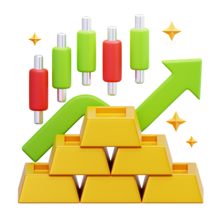 Gold Trading  3D Icon
