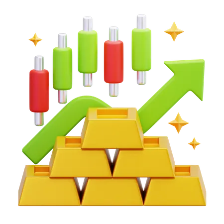 Gold Trading  3D Icon