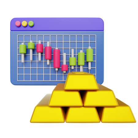 Gold Trading  3D Icon