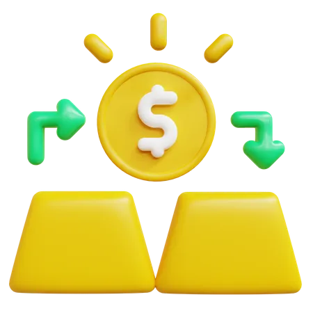 Gold Trading  3D Icon