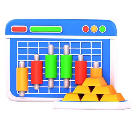 Gold Trading  3D Icon