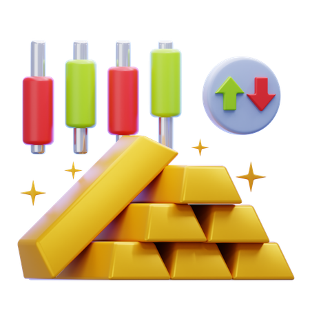 Gold Trading  3D Icon