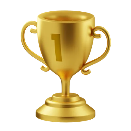 Gold trophy  3D Illustration