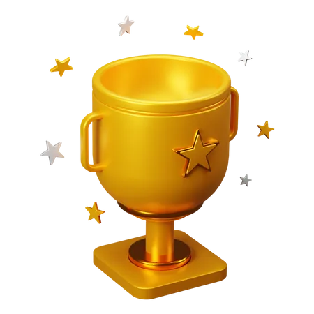 Gold trophy 3D Illustration