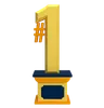 Gold Trophy With Number 1