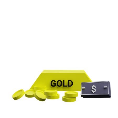 Gold und Geld  3D Icon