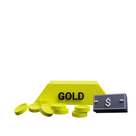 Gold und Geld  3D Icon