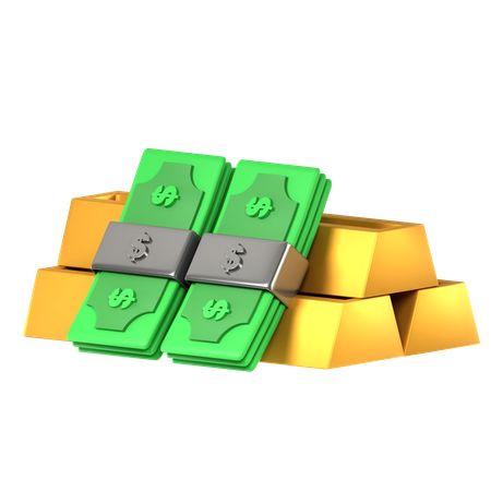 Gold und Geld  3D Icon