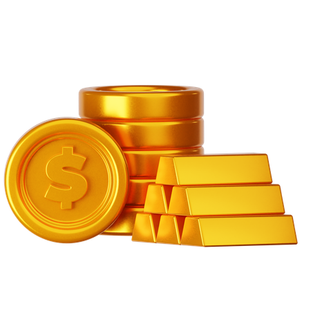 Gold und Münzen  3D Icon