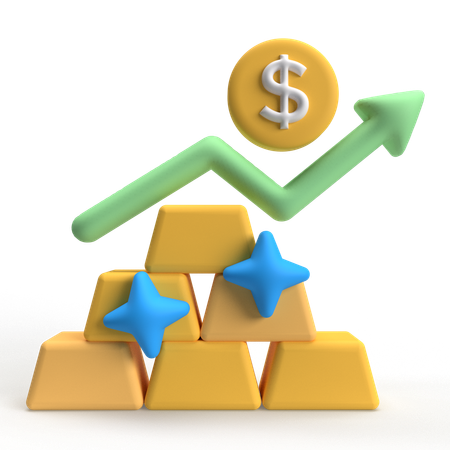 Gold Value Up  3D Icon