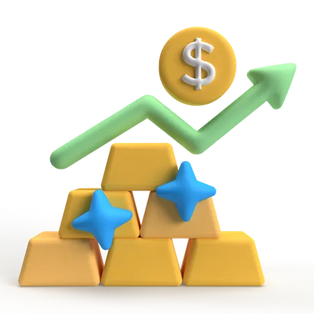 Gold Value Up  3D Icon