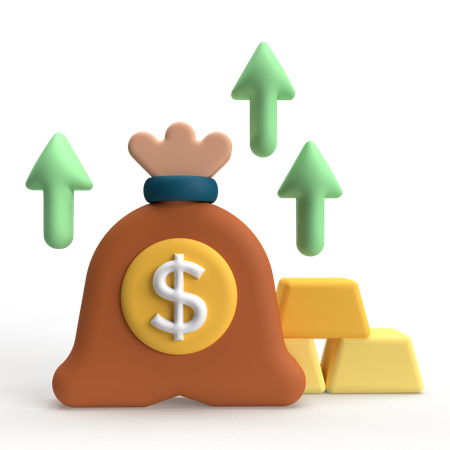 Gold Value Up  3D Icon