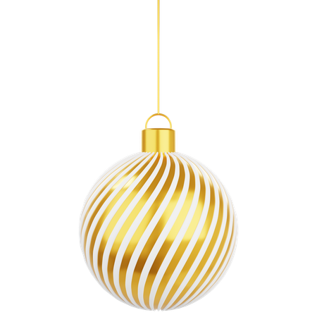 Gold White Bauble  3D Icon