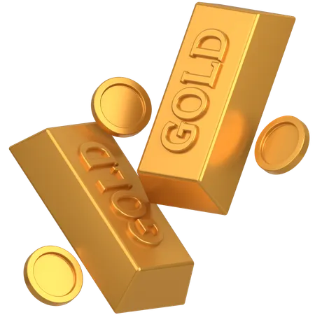 Gold with coin  3D Icon