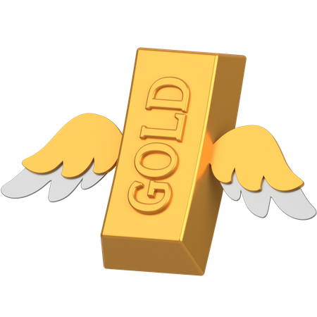 날개 달린 금  3D Icon
