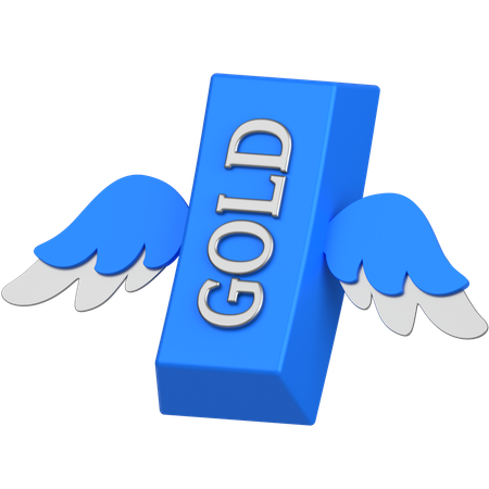 Gold with wings  3D Icon