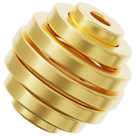 Goldener Zahnradstapel  3D Icon