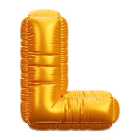 Goldener Ballonbuchstabe l  3D Icon