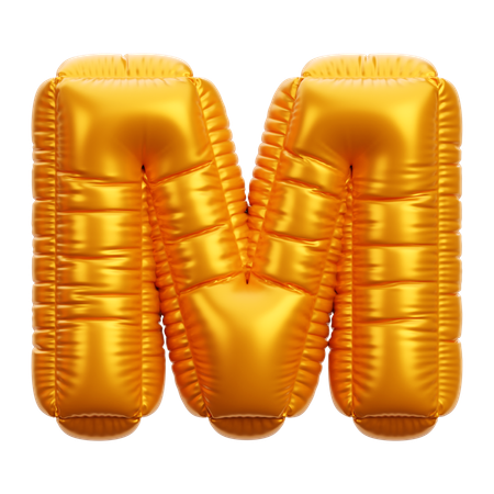 Goldener Ballon Buchstabe M  3D Icon