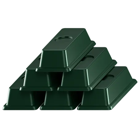 3 D Icon Of A Stack Of Green Bars 3D Icon