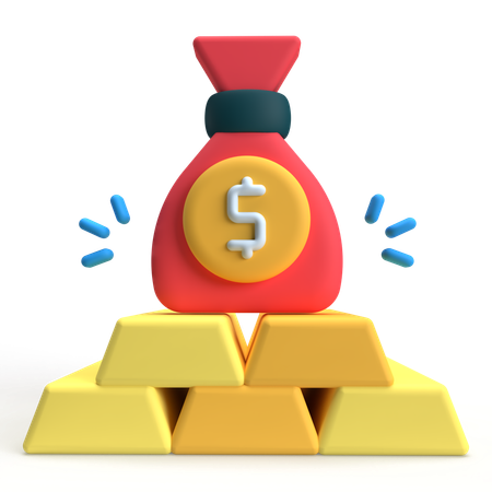 Goldbarren  3D Icon