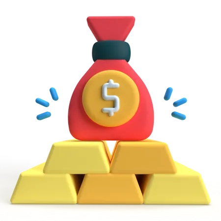 Goldbarren  3D Icon