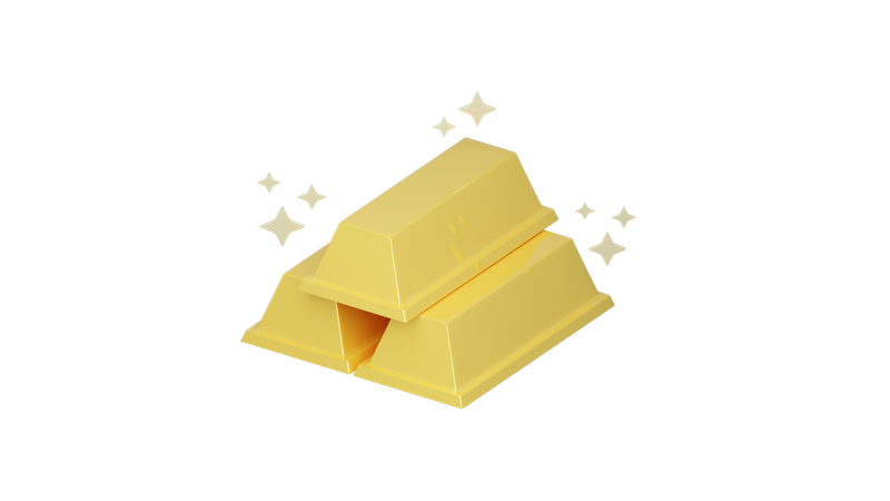 Goldbarren  3D Icon