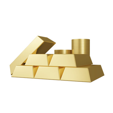 Goldbarren  3D Icon