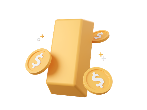 Goldbarren  3D Icon